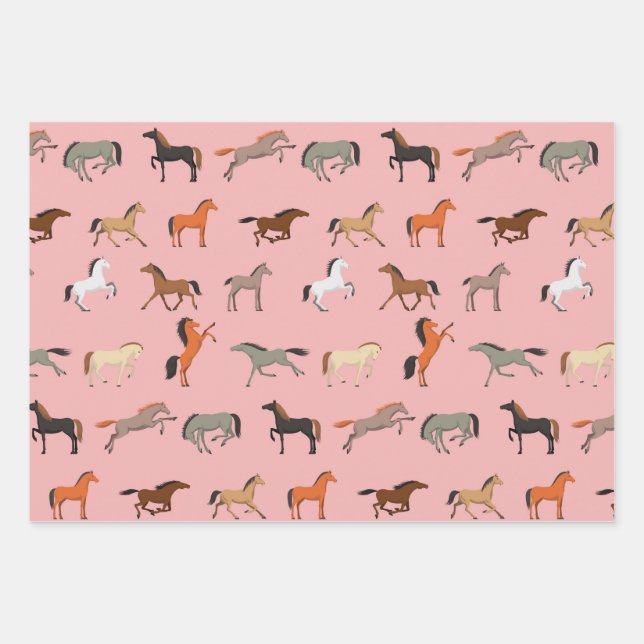 Cowgirl Horse Lover Gift, Women & Girls Kid Wrapping Paper Sheet (Front)