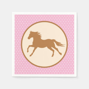 Cowgirl Horse Pony Cute 1st Birthday Party Theme Napkin