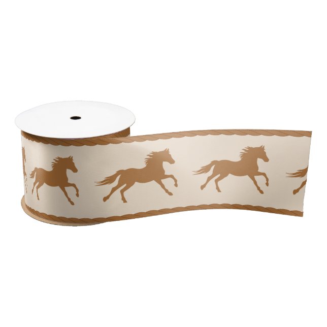 Cowgirl Horse Pony Cute 1st Birthday Party Theme Satin Ribbon (Spool)