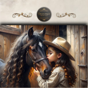 Cowgirl Horse Promise Decoupage Tissue Paper