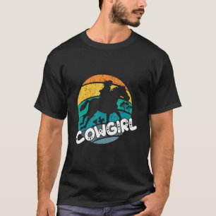 Cowgirl Horse Riding Sunset T-Shirt