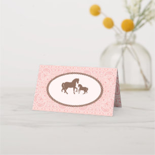 Cowgirl Horse Silhouette Place Card