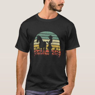 Cowgirl Horseback Flowers Retro Western TX Ranch H T-Shirt