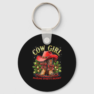 Cowgirl Howdy Christmas Y'all Xmas Wild West Coque Key Ring