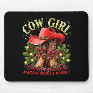 Cowgirl Howdy Christmas Y'all Xmas Wild West Coque Mouse Mat