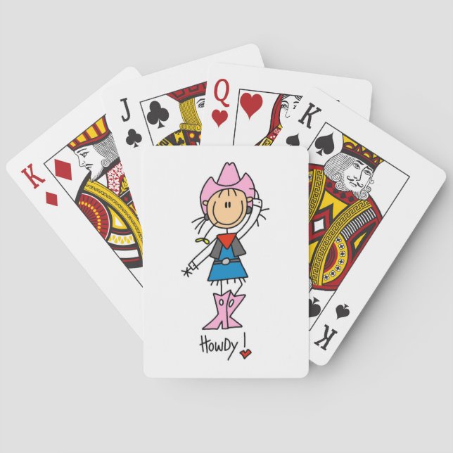 Cowgirl in Pink T-shirts and Gifts Playing Cards (Back)