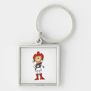 Cowgirl in Red T-shirts and Gifts Key Ring
