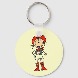 Cowgirl in Red T-shirts and Gifts Key Ring