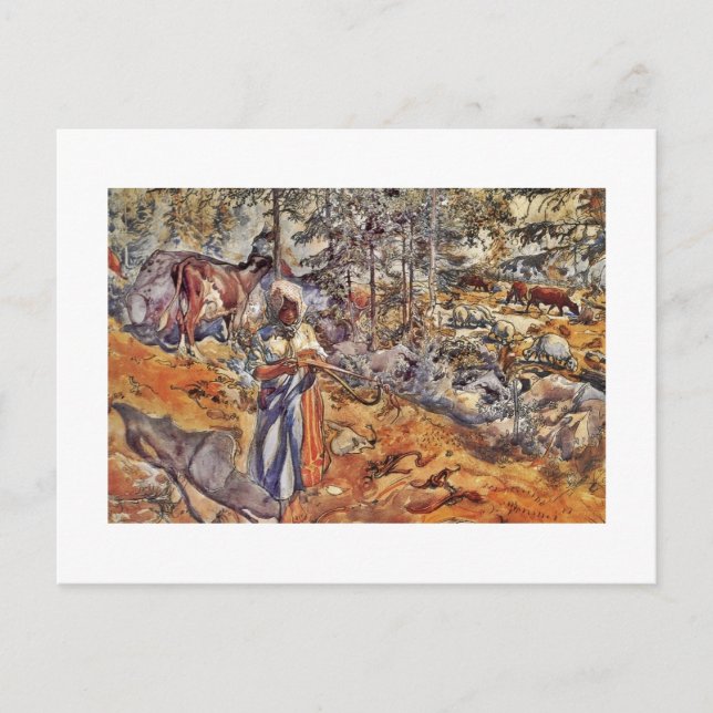 Cowgirl in the Meadow Postcard (Front)