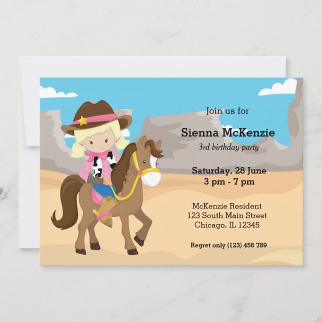 Cowgirl Invitation (Front)