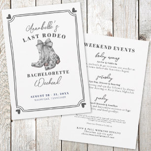 Cowgirl Last Rodeo Bachelorette Party Invitation