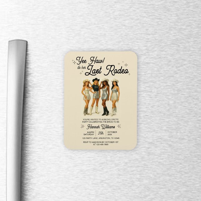 Cowgirl Last Rodeo Bachelorette Party Magnet (Creator Uploaded)