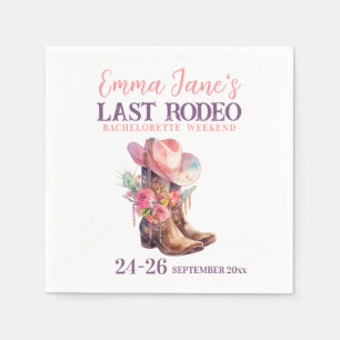 Cowgirl Last Rodeo Pink Bachelorette Napkin
