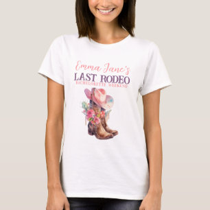 Cowgirl Last Rodeo Pink Bachelorette T-Shirt