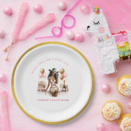 Cowgirl Last Rodeo Western Bachelorette Party Paper Plate