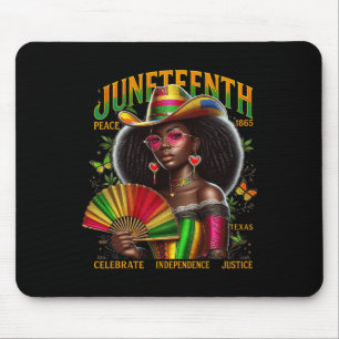 Cowgirl Melanin Girl Juneteenth 1865 Black Pride B Mouse Mat