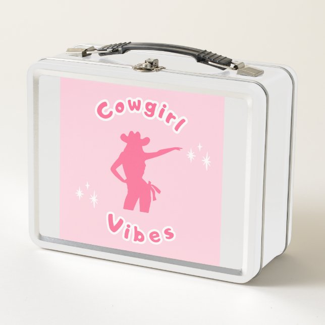 cowgirl metal lunch box (Front)