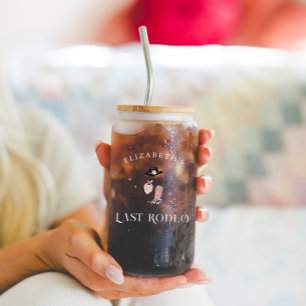 Cowgirl Nashville Pink Last Rodeo Bachelorette Can Glass