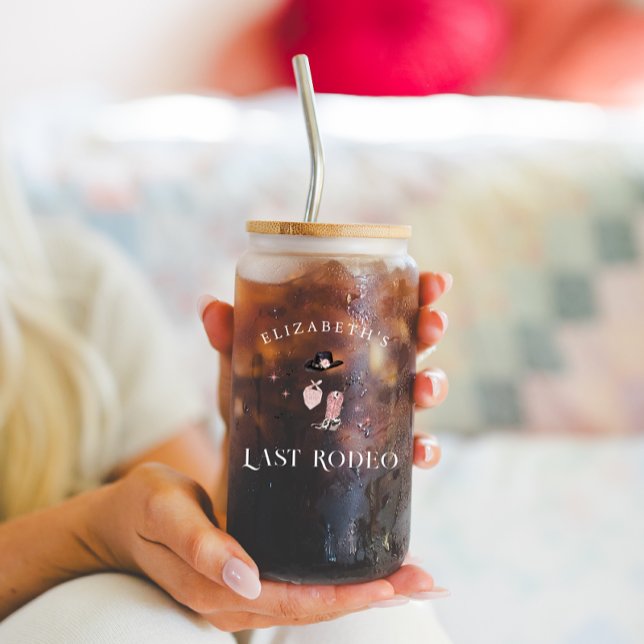 Cowgirl Nashville Pink Last Rodeo | Bachelorette Can Glass (Creator Uploaded)