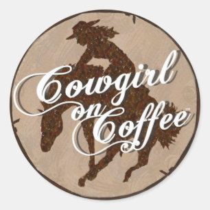 Cowgirl On Coffee LOGO STICKER