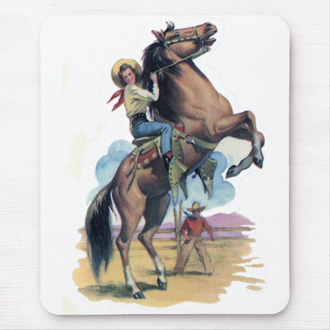 Cowgirl on Horse Mouse Mat (Front)