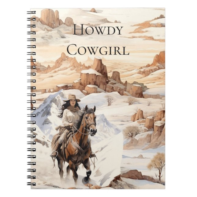 Cowgirl on Horse Southwest Western Notebook (Front)