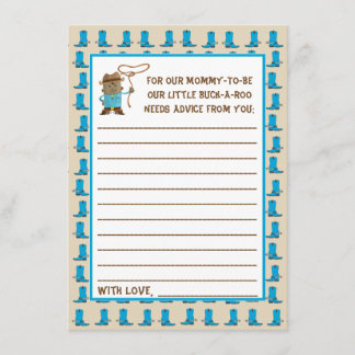 Cowgirl or Cowboy Gender Reveal Advice Card
