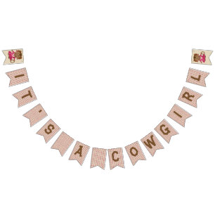 Cowgirl or Cowboy Gender Reveal Bunting Flags