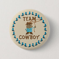 Cowgirl or Cowboy Gender Reveal Team Button