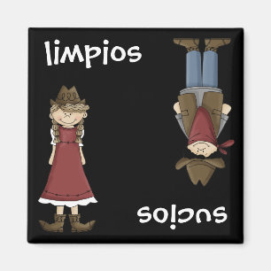 Cowgirl or Cowboy - Spanish en Español Dishwasher Magnet
