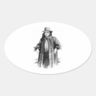 Cowgirl Oval Sticker