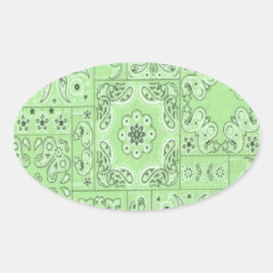Cowgirl Paisley Bandanna Lime Stickers