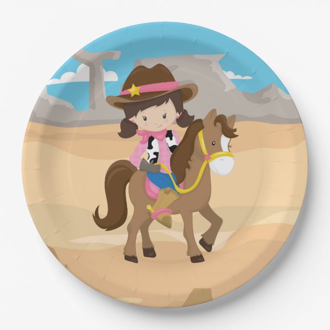 Cowgirl Paper Plate (Front)