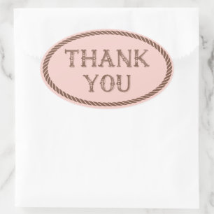 Cowgirl Party   Horse   Thank You Oval Sticker