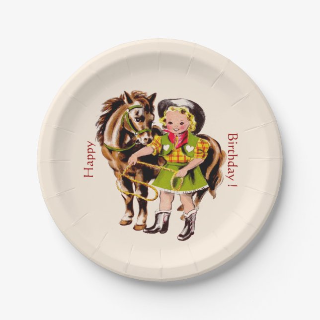 Cowgirl Party Paper Plate (Front)