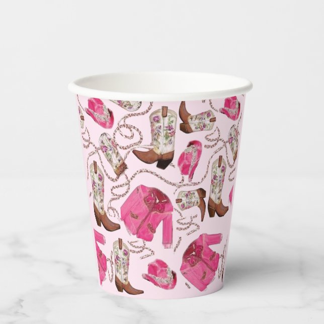 cowgirl pattern style paper cups (Front)