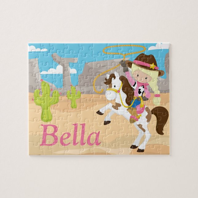 Cowgirl Personalised Name Puzzle (Horizontal)