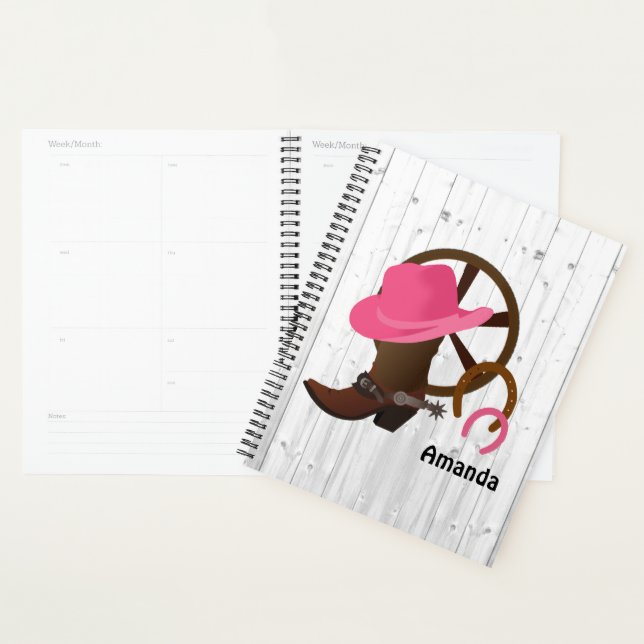 Cowgirl Personalised Rustic Planner (Display)