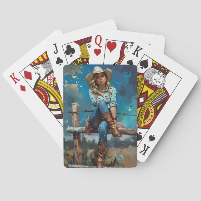Cowgirl Pin-Up Playing Cards (Back)