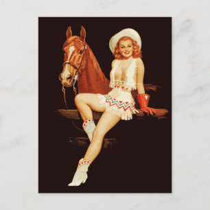 Cowgirl Pin-Up Postcard