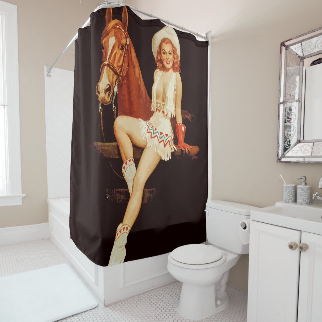 Cowgirl Pin-Up                                     Shower Curtain (In Situ)
