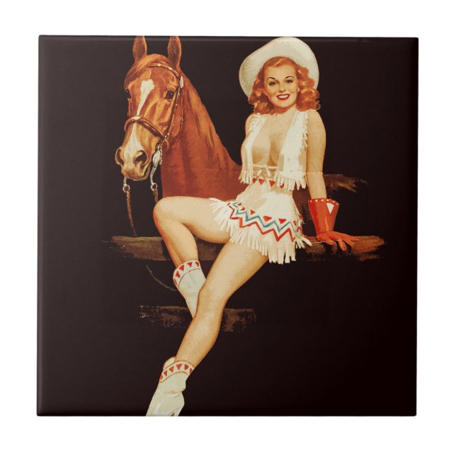 Cowgirl Pin-Up                                     Tile (Front)