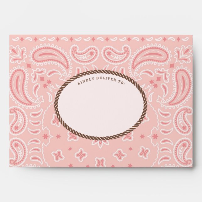 Cowgirl Pink Bandanna Envelope (Front)