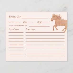 Cowgirl Pink Bridal Shower Recipe Card