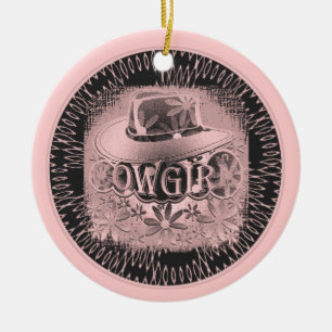 Cowgirl Pink Ceramic Tree Decoration