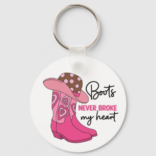Cowgirl Pink Cowboy Boots Western Horse Lover Gift Key Ring
