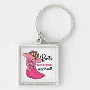 Cowgirl Pink Cowboy Boots Western Horse Lover Gift Key Ring