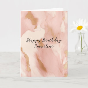 Cowgirl Pink Cream Brown Gold Cowhide  Card