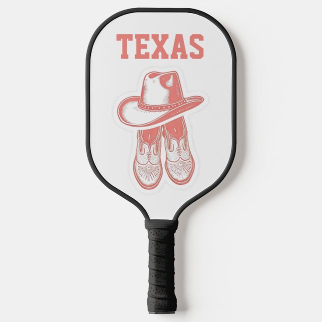 Cowgirl Pink Dallas Texas Boots Texan  Pickleball Paddle (Front)