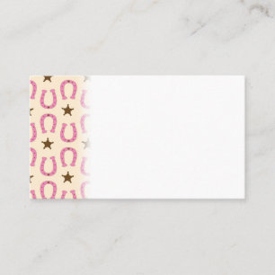 Cowgirl Pink Horseshoe Sheriff Star Country Texas Business Card